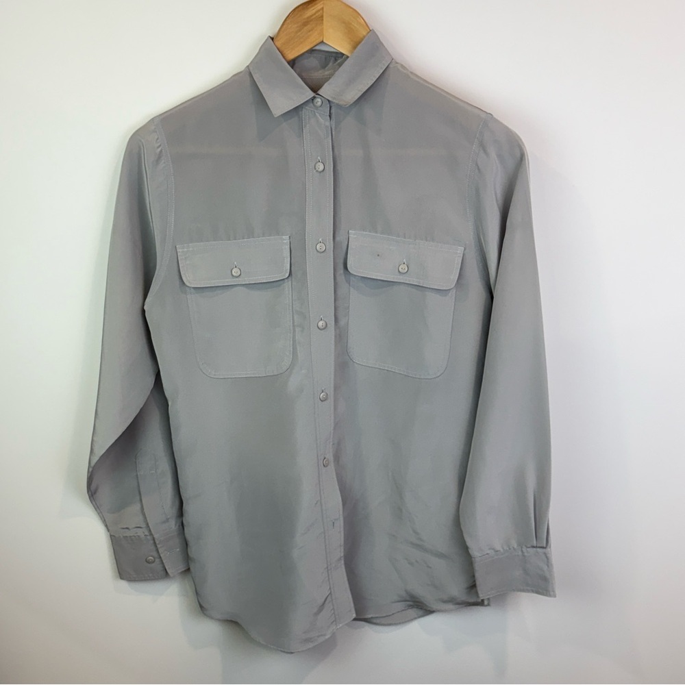 Vintage Pierre Balmain Gray Button-Up Shirt size 6